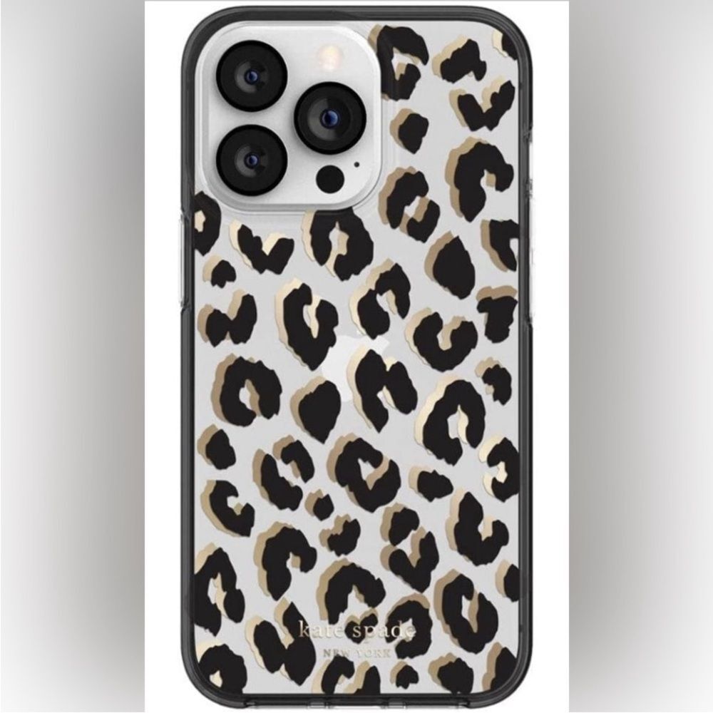 Kate Spade New York Protective Hardshell - City Leopard Black 14 Pro NWT
